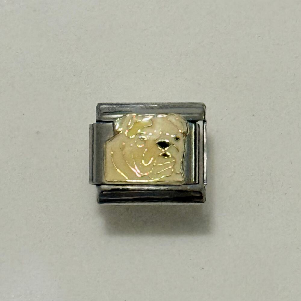 Bulldog Italian Charm Bracelet Link